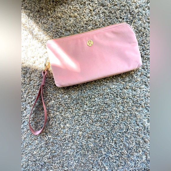 COPY - Pink Velvet Lululemon Wristlet - Picture 1 of 5